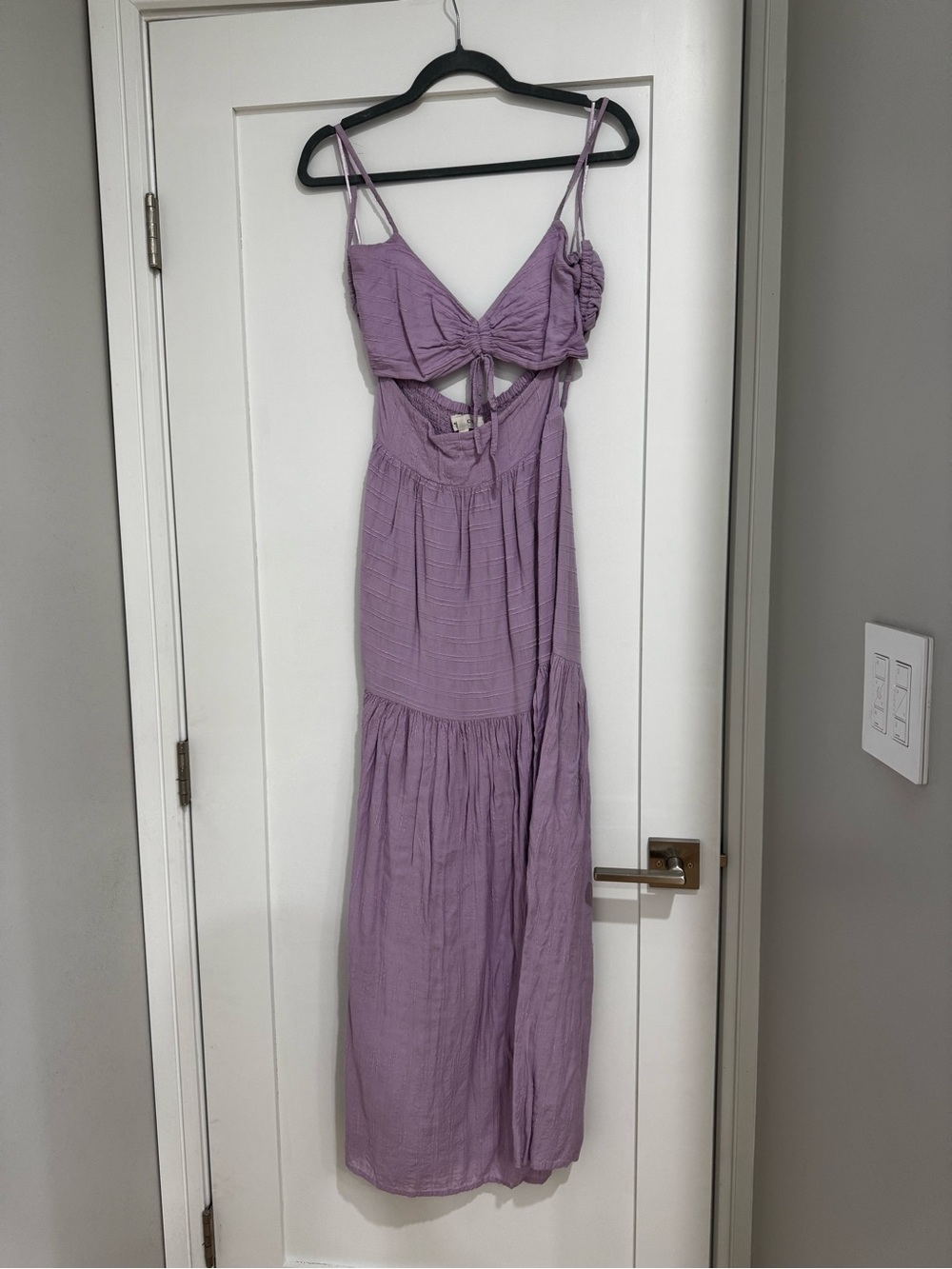 l*space Lavender Cutout Tie-Front Maxi Dress